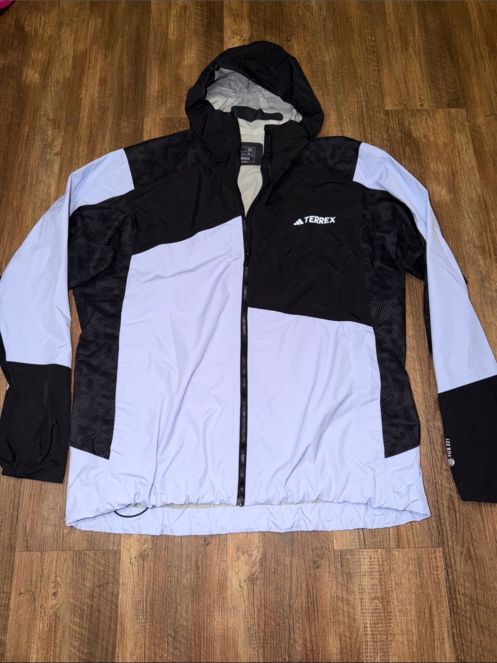 Adidas Terrex Xperior Hybrid Mens Rain Jacket Blue Dawn/Black size XL EEUC